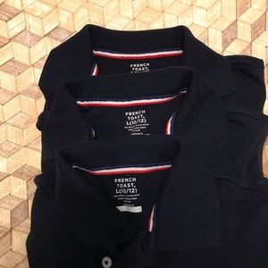 3 Navy French Toast Boys Polo shirts Size 10/12